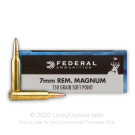 7mm Remington Magnum - 150 gr SP - Federal Power-Shok - 20 Rounds
