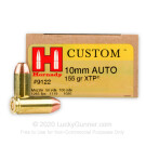 10mm Auto - 155 Grain XTP JHP - Hornady Custom - 20 Rounds