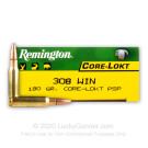308 - 180gr - PSP - Remington CoreLokt - 200 Rounds