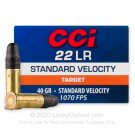 22 LR - 40 Grain LRN - CCI Standard Velocity - 50 Rounds