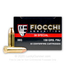 38 Special - 158 Grain FMJ - Fiocchi - 50 Rounds