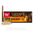 300 Winchester Magnum - 180 Grain Copper Extreme Point - Winchester Copper Impact - 20 Rounds