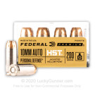 10mm Auto - 200 Grain JHP - Federal Personal Defense HST - 200 Rounds