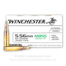 5.56x45 - 62 Grain FMJ M855 - Winchester - 20 Rounds