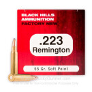 223 Rem - 55 Grain SP - Black Hills Ammunition - 50 Rounds