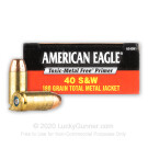 40 S&W - 180 Grain TMJ - Federal American Eagle Indoor Range Training - 50 Rounds