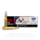 308 - 180 Grain SP - Federal Non-Typical Whitetail - 20 Rounds