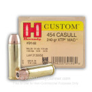 454 Casull - 240 Grain XTP JHP - Hornady Custom - 20 Rounds