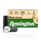 12 Gauge - 2-3/4" 1oz. #8 Shot - Remington Game Loads - 250 Rounds
