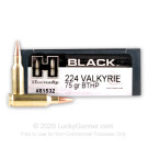 224 Valkyrie - 75 Grain BTHP - Hornady BLACK - 200 Rounds