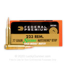 223 Rem - 77 gr BT-HP - Federal Premium Sierra Match King Gold Medal - 200 Rounds