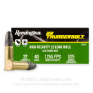 22 LR - 40 Grain LRN - Remington 22 Thunderbolt - 525 Rounds