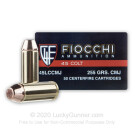45 Long Colt - 255 Grain CMJ - Fiocchi Pistol Shooting Dynamics - 50 Rounds