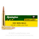 300 Winchester Magnum - 150 Grain PSP - Remington Core-Lokt - 200 Rounds