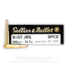 8x57mm JRS Rimmed Mauser - 196 gr SPCE - Sellier & Bellot - 20 Rounds