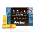 20 ga - 2-3/4" - 7/8oz Game Load - #6 shot - Federal Game-Shok - 250 Rounds