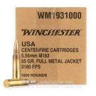 5.56x45 - 55 Grain FMJ - Winchester USA - 1000 Rounds