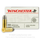 38 Special - 150 Grain LRN -  Winchester USA - 500 Rounds