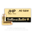 40 S&W - 180 Grain JHP - Sellier & Bellot - 50 Rounds