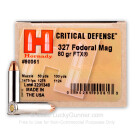 327 Federal Magnum - 80 Grain FTX - Hornady Critical Defense - 25 Rounds