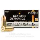 9mm - 147 Grain JHP - Fiocchi - 50 Rounds