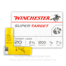 20 ga - 2-3/4" Lead Shot Target Load - 7/8 oz. -  #7.5 - Winchester Super Target - 25 Rounds