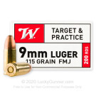 9mm - 115 Grain FMJ - Winchester Range Pack - 1000 Rounds