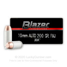 10mm Auto - 200 gr FMJ - Blazer - 1000 Rounds
