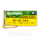 30-30 - 170 Grain SP - Remington Core-Lokt - 20 Rounds