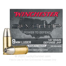 9mm - 147 Grain JHP - Winchester Silvertip - 200 Rounds