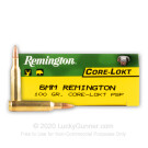 6mm Remington - 100 Grain PSP - Remington Core-Lokt - 20 Rounds