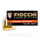 9x18 Ultra - 100 gr FMJ-TC  - Fiocchi - 50 Rounds
