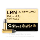32 S&W Long - 100 Grain LRN - Sellier & Bellot - 50 Rounds