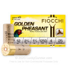 12 Gauge - 2-3/4" 1-3/8 oz #4 Nickel Plated Lead Shot - Fiocchi Golden Pheasant - 250 Rounds