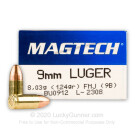 9mm - 124 Grain FMJ - Magtech - 1000 Rounds