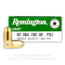 40 S&W - 180 Grain MC - Remington UMC - 500 Rounds