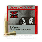 17 Hornady Magnum Rimfire (HMR) - 20 gr JHP - Winchester Super-X - 50 Rounds