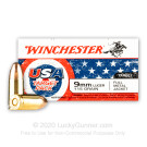 9mm - 115 Grain FMJ - Winchester USA Target Pack - 500 Rounds