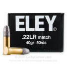 22 LR - 40 gr LFN - Eley Match - 50 Rounds