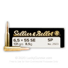  6.5x55mm - 131 Grain Soft Point - Sellier & Bellot - 20 Rounds