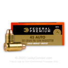 45 ACP - 185 gr FMJ Semi-Wadcutter Match - Federal Gold Medal - 1000 Rounds