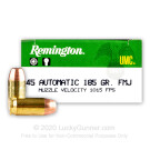 45 ACP - 185 Grain MC - Remington UMC - 500 Rounds