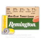 20 Gauge - 2-3/4" 7/8 oz. #7.5 Lead Shot - Remington Target Loads - 250 Rounds