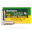 38 Special - +P 125 Grain SJHP - Remington HTP - 500 Rounds