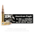 5.56x45 - 55 Grain FMJBT XM193 - Federal American Eagle - 20 Rounds
