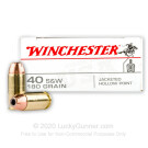 40 S&W - 180 gr JHP - Winchester USA - 50 Rounds