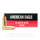 25 ACP - 50 Grain FMJ - Federal American Eagle - 1000 Rounds