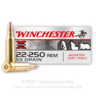 22-250 Rem - 55 Grain Soft Point - Winchester Super X - 20 Rounds