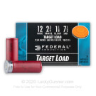 12 ga - 2-3/4" Lead Shot Target Load - 1 1/8oz - 7-1/2 shot  - Federal Top Gun - 25 Rounds