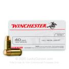 40 S&W - 165 Grain FMJ - Winchester USA - 100 Rounds